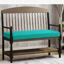 Coussin de banc résistant aux UV pour intérieur et extérieur - Noir, 100*50*8 cm | Coussin de chaise fabriqué en Turquie - Turquoise - Voir 5