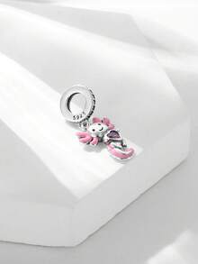 1款精美925纯银恐龙鱼吊坠珠子DIY纪念品，男女皆宜，适合作为生日礼物 - 銀色 - 查看 3