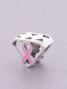 1pc Elegant 925 Sterling Silver Pink Inverted Triangle Pendant, Suitable As Birthday Gift For Men And Women - Silver - View 4