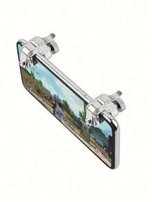 2 piezas de Gatillos de metal de aleación mejorados, botones de disparo L1 R1 de alta sensibilidad para juegos móviles en Android e iOS, accesorios de juego ergonómicos antideslizantes para disparar y apuntar rápidamente, regalo de cumpleaños - Plateado - Ver 5