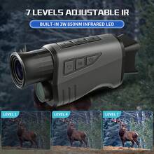 KLZO-ABS Night Vision Monocular USB-C Charging - 10x 40mm IR Night Vision, 16x Digital Zoom, 1.54-Inch HD Display, Ideal For Hunting, Camping, Wildlife Observation, Security Monitoring, Adventure Photography | Stylish Monocular Design | Portable Night Vision With 32G Card+Card Reader + Storage Pouch - LY001(32 Card+Card Reader+Storage Pouch) - View 4