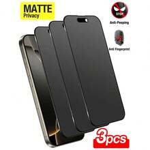 3pcs 9H Matte Ceramic Tempered Glass Screen Protector Compatible With IPhone 17 Pro Max/17 Pro/17 Air/16 Pro Max/16 Pro/14/13/12/11, Full Screen Coverage, Scratch-Resistant, Anti-Fingerprint - Black - View 35