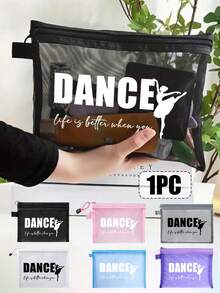 Túi đựng mỹ phẩm dạng lưới, họa tiết chủ đề khiêu vũ, túi đựng đồ di động có đệm, in chữ "Dance" và hình ảnh vũ công sáng tạo, có thể dùng làm túi đựng mỹ phẩm, túi chăm sóc da, đồ dùng du lịch, đồ dùng ký túc xá, quà tặng cho phụ nữ, người yêu thích khiêu vũ, cô dâu, Ngày của Mẹ, sinh nhật, vũ công, bé gái, túi đựng đồ cho phụ nữ, quà tặng cho bạn bè và giáo viên dạy khiêu vũ, đồ dùng trong phòng tắm, hộp đựng son môi và mỹ phẩm. Quà Giáng sinh, quà Phục sinh. - Nhiều màu - Xem 15
