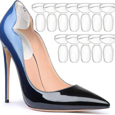 1 par de protectores de tacón transparentes, almohadillas protectoras de tacón, cojines reductores de talla de zapato