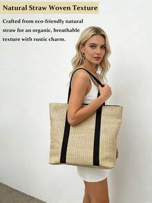 Mini Fashion Imitation Straw Handbag, Summer Vacation Beach Style Woven Bag Handheld And Crossbody Bag,Lightweight Casual Minimalist Straw Woven Bag, Perfect For Holiday Shopping And Gifting, Elegant Ladies Handbag,Women's And Girls' Bag, Wicker Bag, Holiday Essentials,Perfect For Travel, Vacation, Holiday & Beach, Travel Must Haves, Summer Straw Beach Bag For Women, Fashion Summer Vacation Bag, Beach Essentials Women Bags For Vacation & Holiday,Eye-Catching Beach Bag, Women's Summer Straw Beach Bag, Popular Women's Beach Bag, Fashionable Summer Vacation Bag, Essential Women's Beach Vacation Bag, Latest Vacation Bag[US Local Warehouse]The Best Gift Choice, Birthday Gift - Nhiều màu - Xem 6