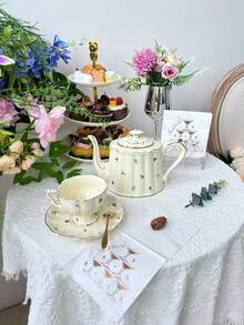 16张/套，高级烫金鸡尾酒餐巾纸，10英寸x10英寸/25厘米x25厘米，适用于婚礼、新年、生日、节日、派对、餐厅酒店装饰、宾客餐巾纸、派对用品 - 白色 - 查看 10