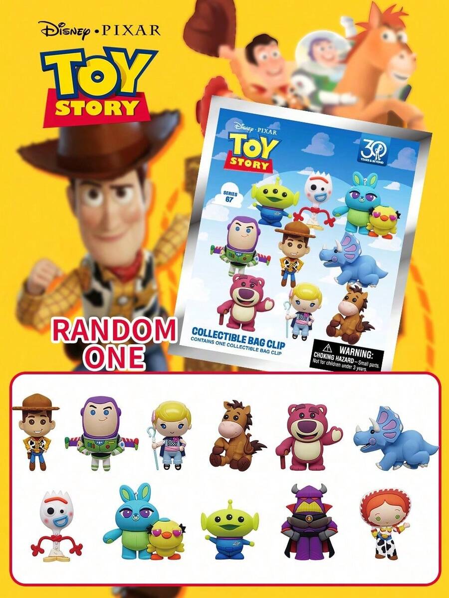 Disney 1 Móc khóa hình nhân vật Woody, Buzz hoặc các nhân vật khác ngẫu nhiên, phiên bản kỷ niệm 30 năm Toy Story, được cấp phép chính thức. Thích hợp làm quà tặng sinh nhật, Giáng sinh, lễ hội cho gia đình và bạn bè. - Nhiều màu - Xem 1