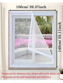 Summer Mosquito Net Screen, Easy Installation Without Drilling, Available In Multiple Sizes - White Net White Edge - View 3