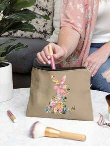 [Bolsa de almacenamiento con temática de Pascua] Bolsa de maquillaje con un lindo patrón de conejo impreso, bolsa de almacenamiento de gran capacidad, bolsa de maquillaje de uso diario, bolsa de almacenamiento multifuncional, bolsa de viaje ligera, regalo exquisito, recuerdo de viaje para amigos, bolsa de almacenamiento de viaje esencial, adecuada para ir y volver del trabajo, regreso a la escuela, regalos del Día de San Valentín, conejito de Pascua floral, regalo del Día de la Independencia - Multicolor - Ver 3