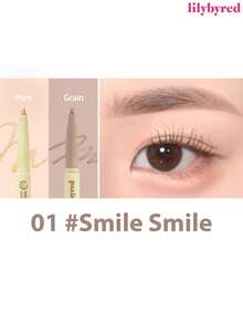 lilybyred Korean Style Eyeliner Pencil, Double-Ended Eyeliner & Highlighter Pencil, 2mm Flat Tip + 3mm Round Tip, Eyeliner Gel Pencil, Tin Tip Design, Easy To Use, Smooth & Vivid Color, Waterproof & Sweat-Proof, Korean Makeup - 01 Smile Smile - 查看 2
