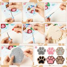 22Pcs DIY Punch Needle Coaster Kit, Poking Your Own Boho Tufted Rug Pads Coasters For Beginners, 6 Pattern Tufted Rug Pads With Adhesive Felt Yarns Embroidery Hoop Instruction - Multicolor - View 2