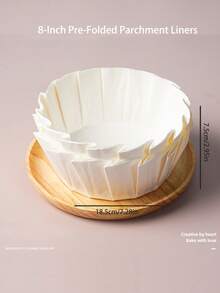 50张展开式烘焙纸垫，4/6/8英寸不粘硅胶涂层纸，适用于蛋糕模具、烤盘、烤箱、空气炸锅、厨房烘焙、烧烤、露营、派对、返校季等场合。 - 白色 - 查看 6