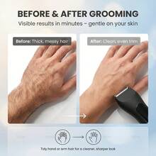 Men's Professional Body Groomer & Electric Shaver – Full Body Hair Trimmer With Ceramic Blade, Precision Grooming For Beard, Chest & Body, Low Noise, Waterproof Design, USB Rechargeable For Gym, Travel & Daily Care, Ideal Christmas Gift For Men - Black - View 5