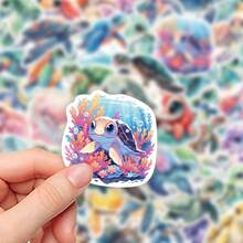 50pcs Sea Turtle Stickers, Cute Turtle Stickers, Waterproof Vinyl Stickers For Water Bottle, Srapbook, Laptop, Phone Case, Teens Adults Sea Turtle Sticker Halloween Christmas Gifts - Multicolor - View 7