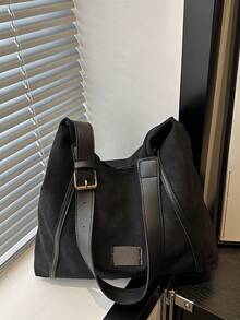 New Retro Fashion Casual Commuter Versatile Large Capacity Minimalist Chic Shoulder Crossbody Bag - Black - View 10