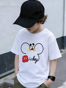 Disney Mickey Mouse Graphic T-Shirt For Boys & Girls, Ages 2-14 – Short Sleeve Kids' Tee For Everyday & Summer, Express Delivery - trắng - Xem 1