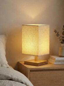 Teckwe Chinese Retro Minimalist Style Calligraphy Bedroom Study Bedside Handmade Night Light, Teahouse Square Rechargeable Table Lamp - one-size - View 1