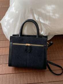 Fashionable And Exquisite Rectangular Bag, 2026 New Model, Women's Style, High-End And Stylish, Versatile And Classic, Retro Style Crossbody Bag - Black - View 8