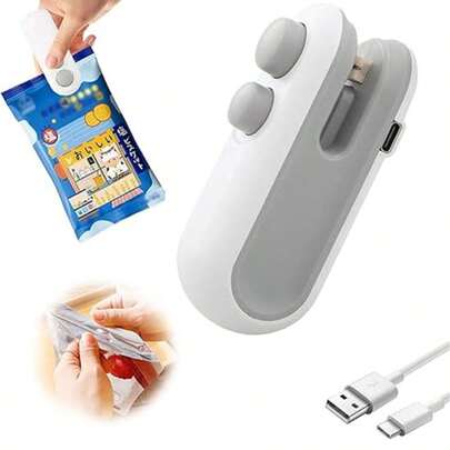 Mini Bag Sealer,2 In 1 Bag Sealer Heat Seal With Cutter And Magnet, Mini Bag Resealer Machine For Plastic Bags Snack Bags