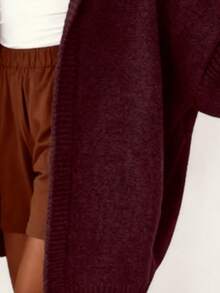 加码蝙蝠袖连帽开衫 - 酒紅色 - 查看 6