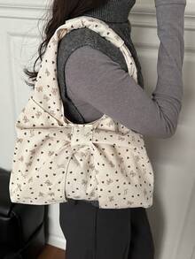 Large-Capacity Sweet And Cute Style Versatile Luxury Women's Bag In 2026 New Model, With Elegant Bow Design For Shoulder Bag - White - View 5