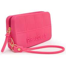 Women's Half-Moon Shoulder Bag Set (Crossbody) + Waterproof Rubberized Wallet - Hot Pink - View 7