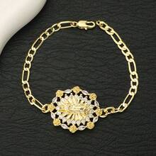 一件时尚精致的圣犹达吊坠手链，华丽优雅的瓜达卢佩圣母护身符手镯，基督教圣物首饰，日常佩戴节日礼物 - 金色 - 查看 9