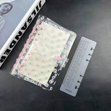 1个A6可爱雏菊印花透明迷你活页夹，不含纸张，6孔PVC活页夹带扣，适合日记和照片收藏 - 彩色 - 查看 6