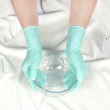 100pcs Powder-Free Nitrile Gloves, Green, Latex-Free Disposable Gloves, Household Cleaning Gloves, Suitable For Hair Dyeing, Tattooing, Machinery Repair And Cleaning, Multi-Purpose Hand Protection, Essential For Kitchen (Bagged) - Mint Green - View 6