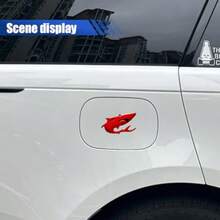 2PCS 3D Shark Metal Car Emblem Sticker Decal- 3.5"*1.7" Cool Fish Nameplate Sticker Auto Body Badge Decal Car Fenders Bumper Stickers For SUV Motorcycle Truck Window Laptop Decoration Red - Đỏ - Xem 3