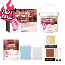 Bricolaje Moldes de manos de pareja para hacer uno mismo, modelos de manos y pies, clonación casera, almohadillas de tinta conmemorativas hechas a mano y polvo de yeso. - A - Ver 11