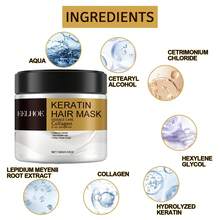 EELHOE 4片装角蛋白发膜，富含胶原蛋白和椰子油 - 深层滋养所有发质，保湿修护分叉/干燥/受损发质 - 棕色 - 查看 10