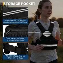 Hodeffior Adjustable Weight Vest For Men & Women – Neoprene Training Vest For Running, Walking, Gym – Reflective Stripes & Pockets For Phone/Keys - 1.8-4.5 Kg - View 4