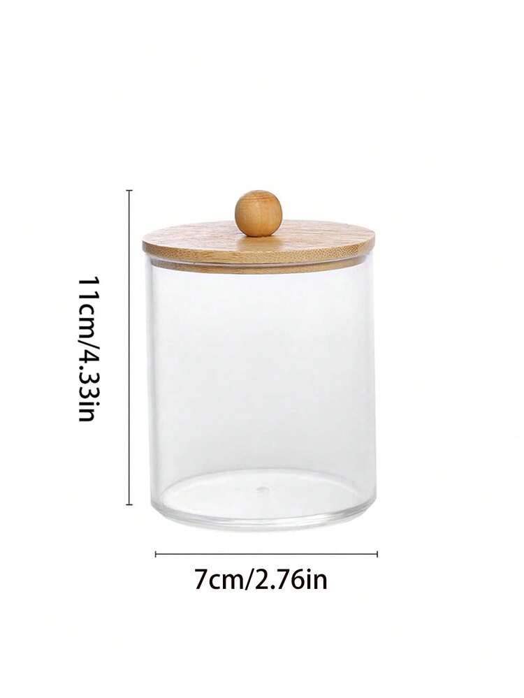 浴室梳妆台湿巾收纳盒，4 包，每包 10 盎司。适用于放置湿巾、牙签和圆形垫子。配有竹制盖子。 - 彩色 - 查看 10