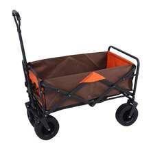 Folding Hand Cart with Swivel Wheels 100l 100 Kg Load Capacity for Children, Camping, Moving, Travel, Pets - Marrón - Ver 3