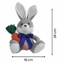 Coelha Pelúcia Páscoa C/ Cenoura Easter Bunny Decoração Presente Infantil Cesta - Azul Marinho - Visão 4