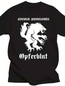Satanic Warmaster Opferblut T Shirt Black Metal New! The A-Team Short Sleeve Tee Shirt Summer Clothing Harajuku Men's T-Shirts - 黑色 - 查看 1