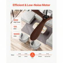 Ceiling Fan - 3 Holzflügel(Walnuss - View 3