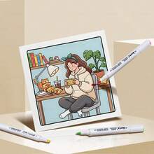 少女日记：自爱涂色书：成人放松绘画涂色书，24页单面手绘，简约图案设计，轻松涂色，享受涂色的乐趣和满足感，贴心礼物，适合送给朋友、家人或爱人，节日、生日或任何特殊场合，返校季，文具用品 - 女孩日記 - 查看 8