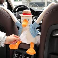 Cute Duck Shaped Car Tissue Box, Car Tissue Paper Holder, Tissue Paper Storage Bag, Tissue Hanging Bag, Creative Car Tissue Box, Creative Car Decor, Home Use, Bathroom Tissue Storage Bag, Practical Car Accessory - A - View 3