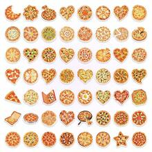 56张可爱卡通披萨贴纸，防水乙烯基食品主题贴纸，适用于成人、青少年、日记本、笔记本、笔记本电脑、水瓶、手机壳、吉他、滑板、行李箱、自行车、计划本、DIY工艺品等。 - 彩色 - 查看 9