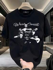 Playera Hombre West Coast Hip Hop, Rap Legends, Negra y Blanco, Concierto, Calle,playera de hombre,ropa de hombre,tops,regalos para hombre,nacional envio,oversize hombre. - Negro - Ver 1