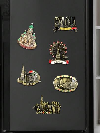 1 Stück magnetischer 3D kreativer Landschafts-Aufkleber, magnetischer Aufkleber mit Sehenswürdigkeiten für den Kühlschrank aus verschiedenen Ländern und Städten