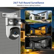RecorGood 1个/2个全彩夜视、声光报警、一键驱赶、2英寸紧凑型户外球形摄像头，水平垂直旋转，多方向巡逻，TF卡和云存储双存储，免密码多人共享，高清视频质量，双向语音，有线供电，支持iOS/Android远程查看 - 監視器 - 查看 12