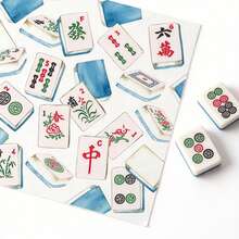 20 Pcs Mahjong Cocktail Napkins 5" X 5" Disposable Paper Napkins Funny Beverage Napkins For Kitchen, Bridal Showers, Birthday Or Party Supplies - A - View 3
