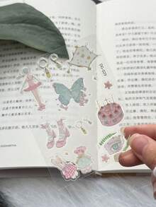 1 pièce Stickers en gelée de style Ins, stickers décoratifs mignons de ballet, papillon, ours pour journal, étui de téléphone, tablette - autocollant - Voir 6