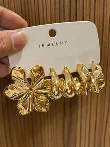 6-18件新款时尚CCB耳环，适合全年日常佩戴 - 彩色 - 查看 4