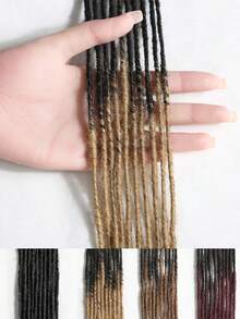 Tóc nối dreadlock thủ công hoàn toàn, rộng 0.2cm, 10 sợi, dành cho nam, nữ và trẻ em. Có thể nhuộm và tẩy màu bằng kim và lược. Tóc thật chưa qua xử lý, màu đen tự nhiên, ombre nâu và đỏ tía. - Nhiều màu - Xem 3