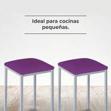 Astimesa - Tabourets de cuisine rembourrés - Structure solide et ferme - Structure couleur aluminium et siè - Couleur du siè: orange. Contenu : 2 unités. Dimensions : 35 x 35 x 45 DX5M - Berenjena - Voir 5