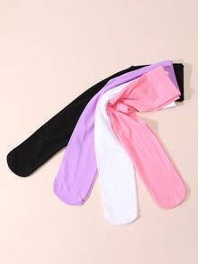 4 piezas Mallas de baile para niñas, material de terciopelo minimalista y versátil, suave y ajustado, adecuado para la práctica de baile de niñas - Multicolor - Ver 7